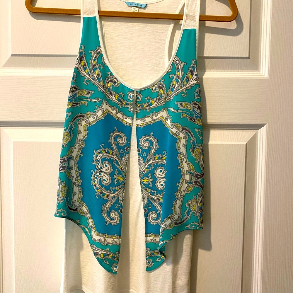 Anthropologie Liefnotes silk scarf tank